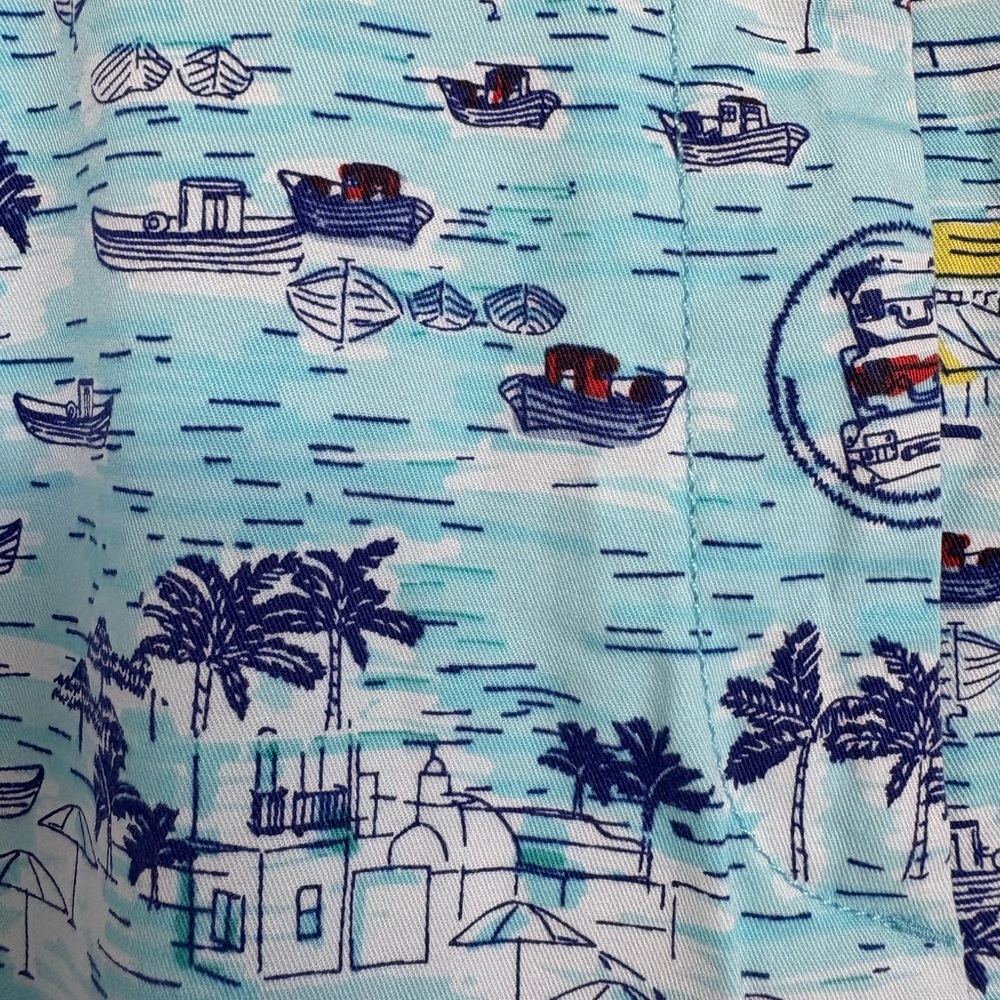 Talbots Light Blue Nautical Print Chinos - Picture 4 of 5